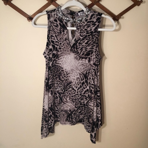 3/$25 🙌🏼 Jennifer Lopez Animal Print Jewel Tank S - Picture 2 of 6